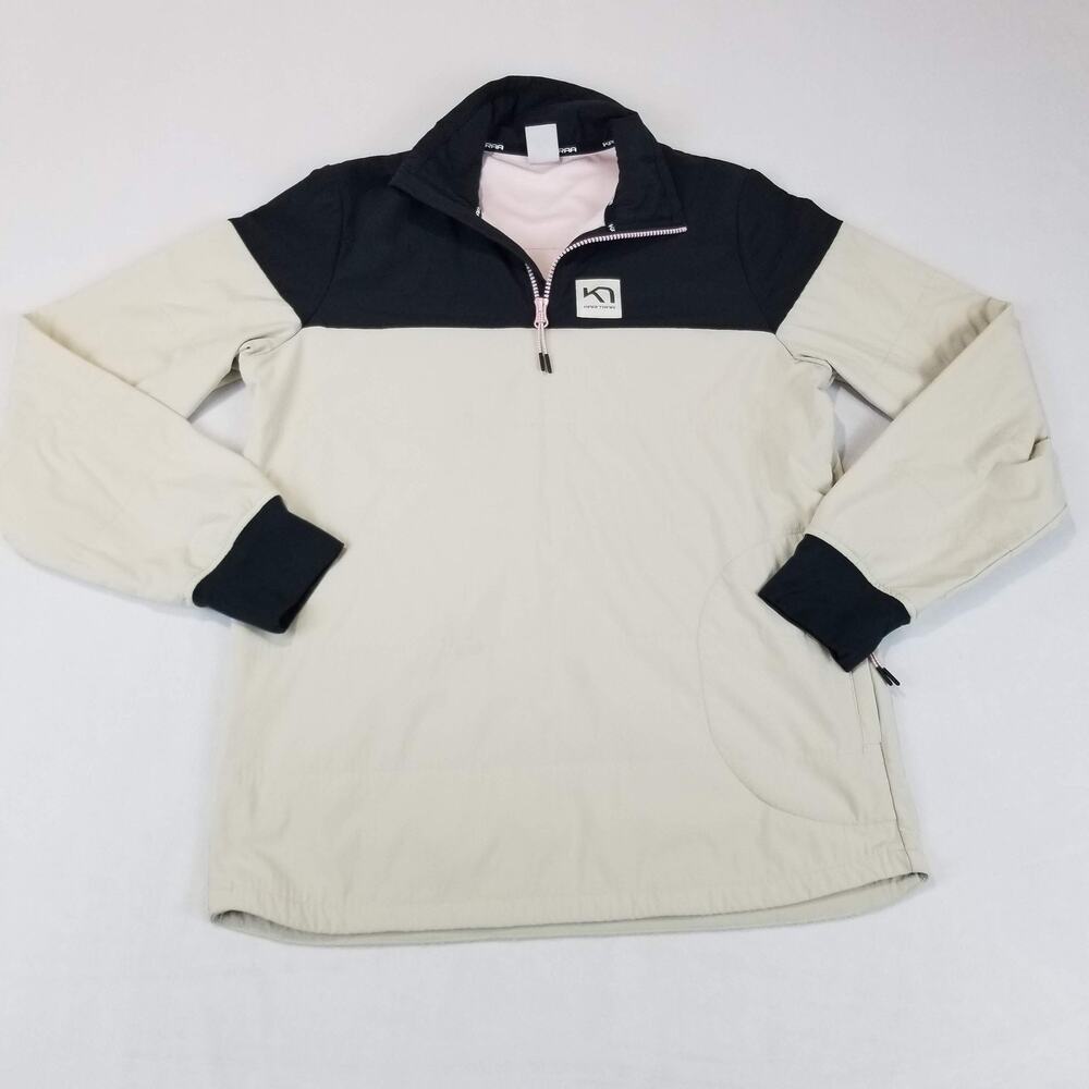 Kari Traa Siri Half Zip Women’s M Beige Black Quilted Pullover Jacket 622528 - Picture 2 of 11